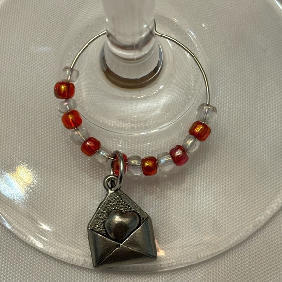 New 4 pc. Handcrafted Love Themed Wine Glass, Mug or Tumbler Charms - Picture 3 of 6